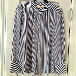 Ann Taylor Loft - blue and white striped blouse